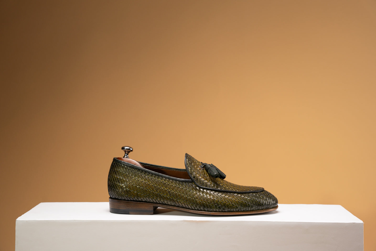 BOSPHORUS LEATHER LOAFER - WOVEN EMERALD