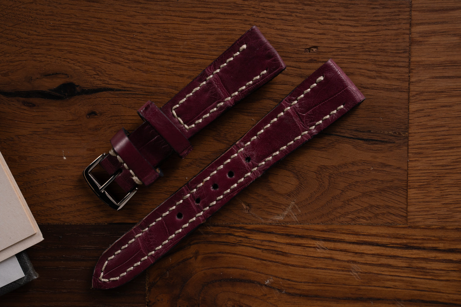 Alligator Watch Strap - Rouge - In Stock!