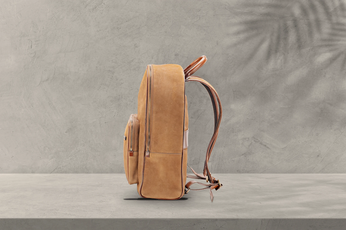 Bosphorus LeatherAdventure Backpack - Nubuck Camel