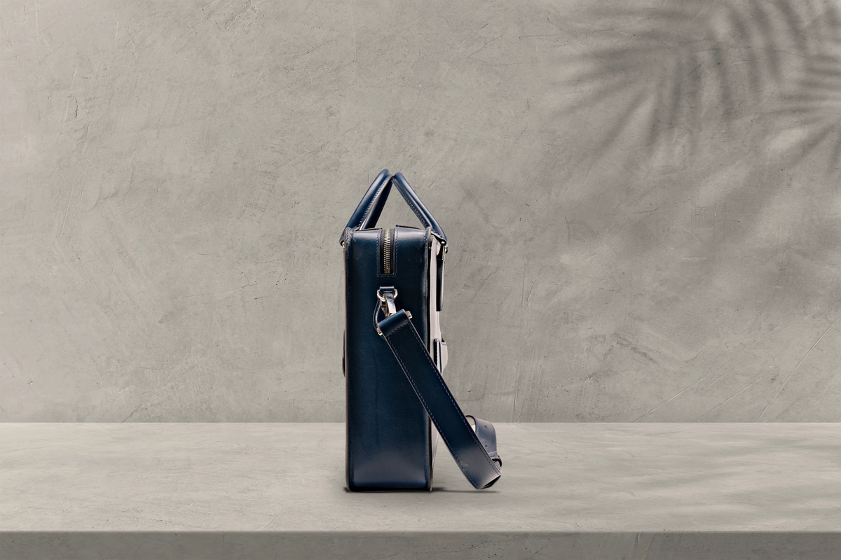 Bosphorus LeatherBriefcase - Box Calf Blue