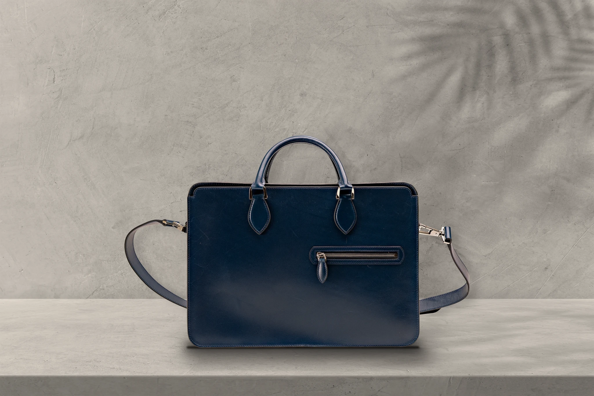 Bosphorus LeatherBriefcase - Box Calf Blue