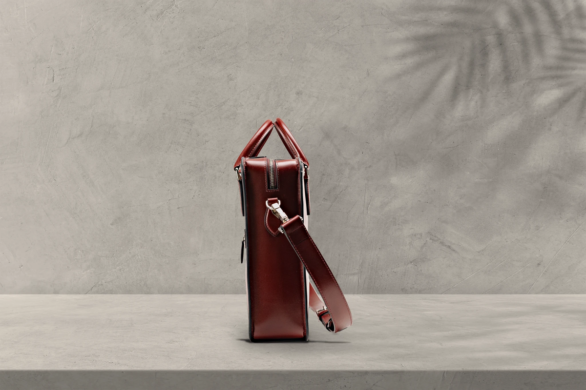 Bosphorus LeatherBriefcase - Box Calf Burgundy