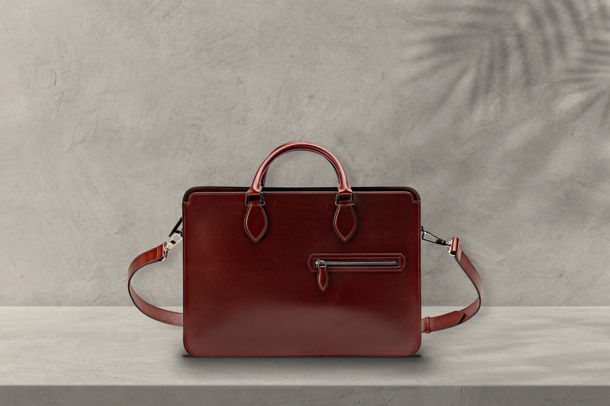 Bosphorus LeatherBriefcase - Box Calf Burgundy
