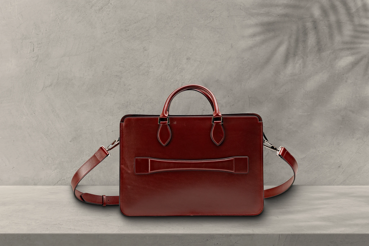 Bosphorus LeatherBriefcase - Box Calf Burgundy