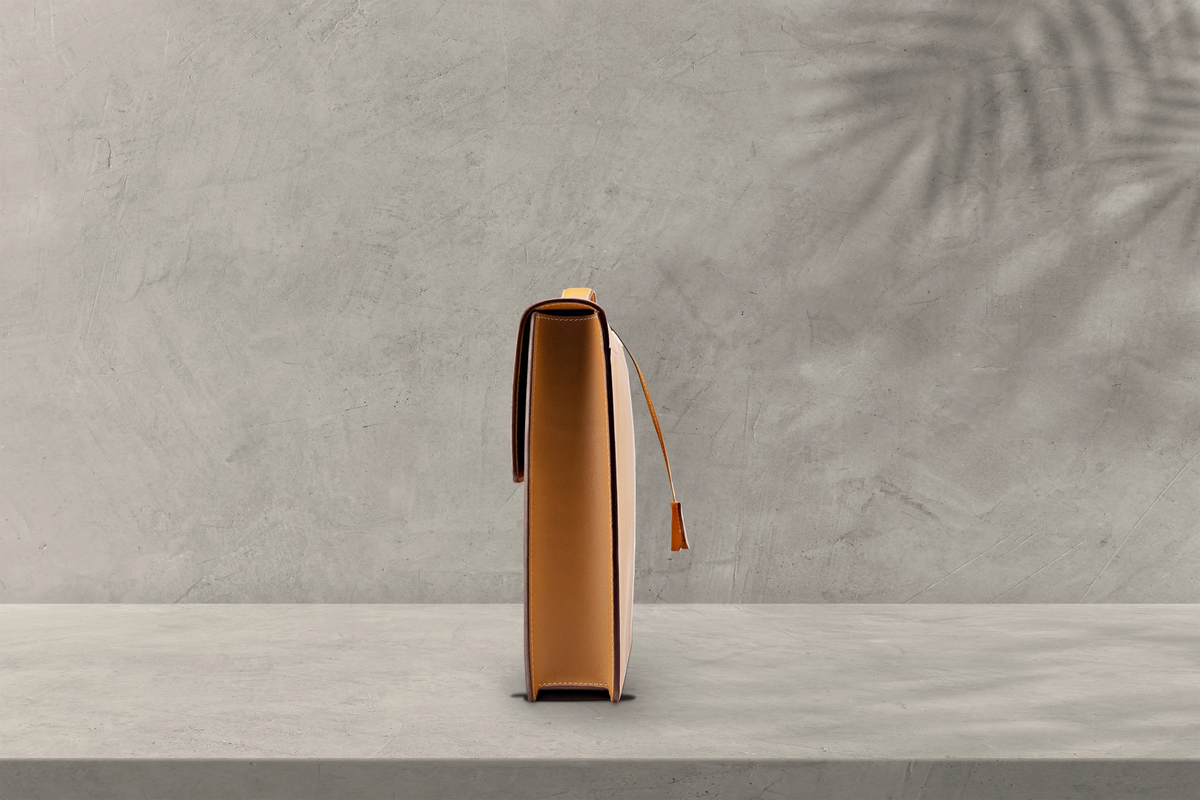 Bosphorus LeatherBriefcase - Box Calf Mustard