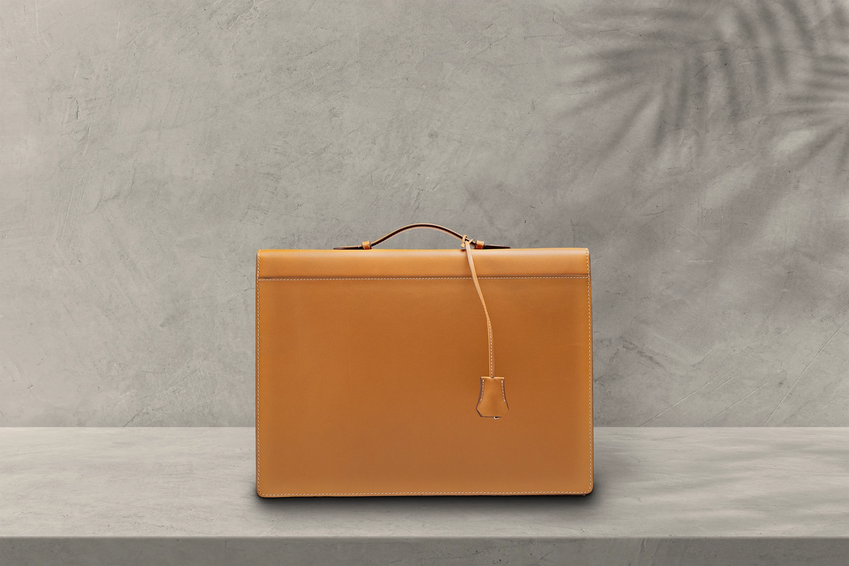 Bosphorus LeatherBriefcase - Box Calf Mustard