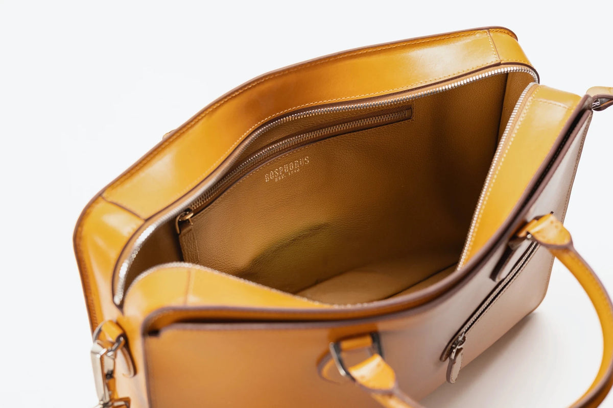 Bosphorus LeatherBriefcase - Box Calf Mustard