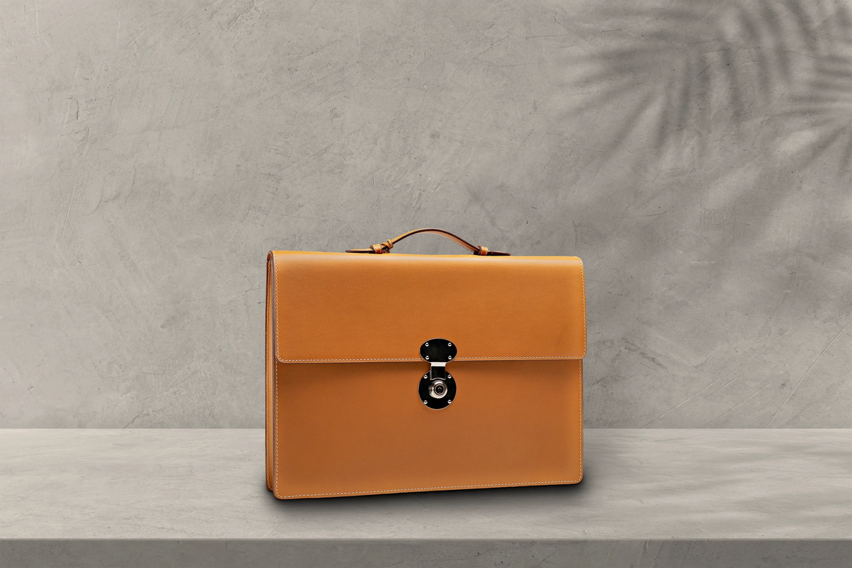 Bosphorus LeatherBriefcase - Box Calf Mustard