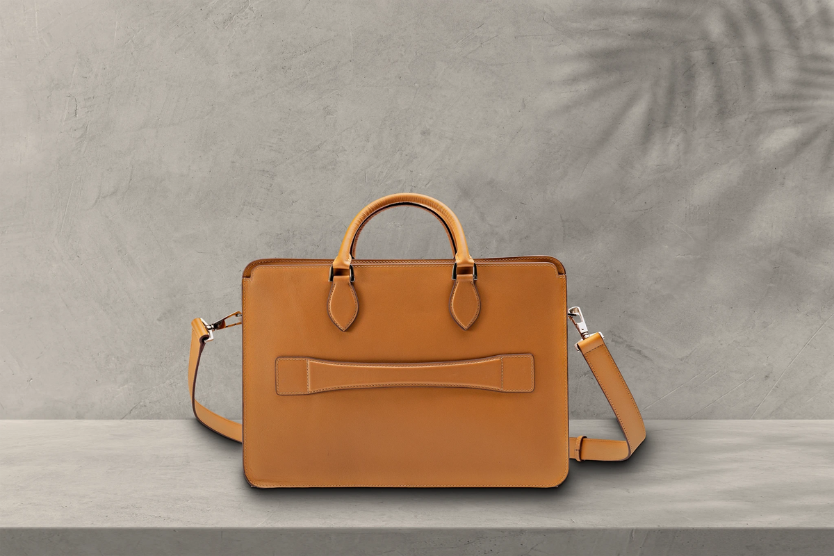 Bosphorus LeatherBriefcase - Box Calf Mustard