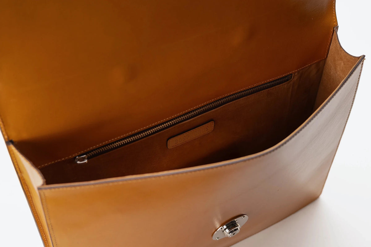 Bosphorus LeatherBriefcase - Box Calf Mustard