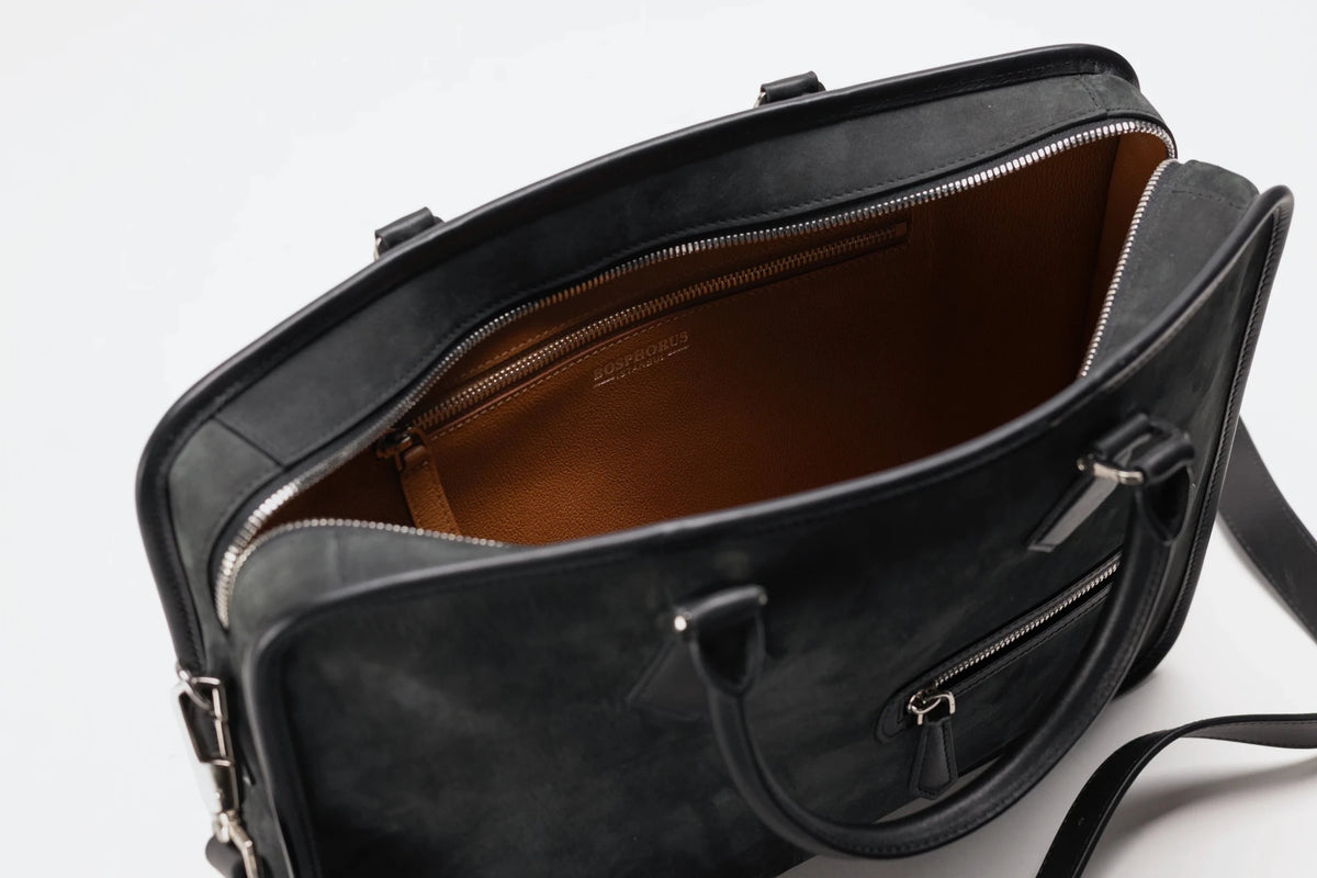 Bosphorus LeatherBriefcase - Nubuck Black
