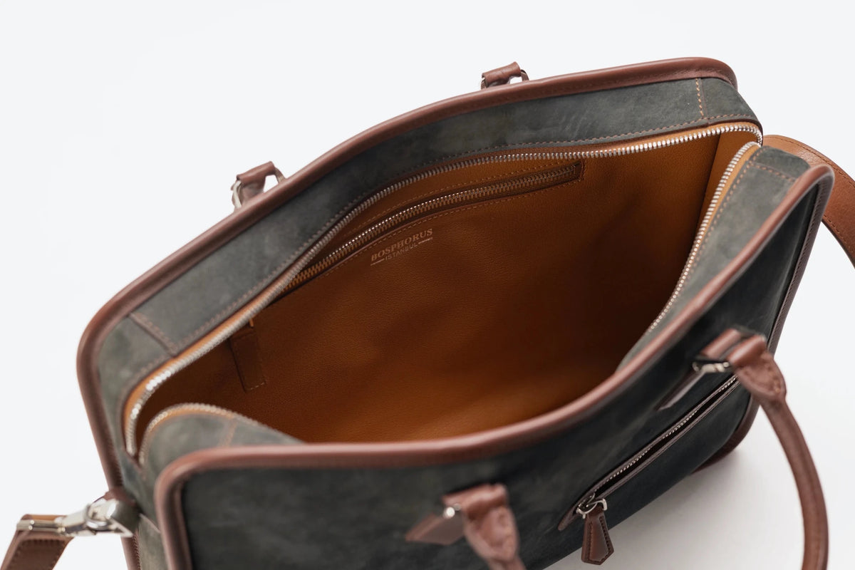 Bosphorus LeatherBriefcase - Nubuck Black