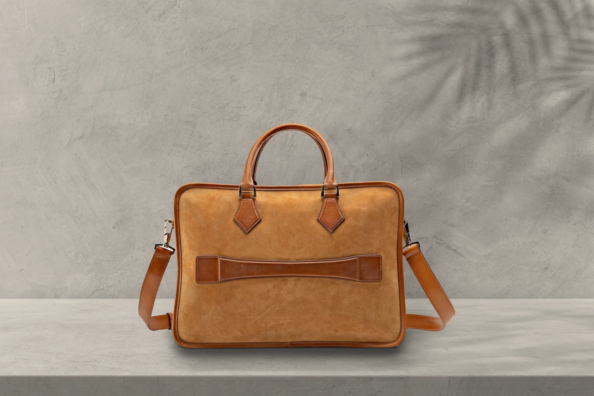 Bosphorus LeatherBriefcase - Nubuck Camel
