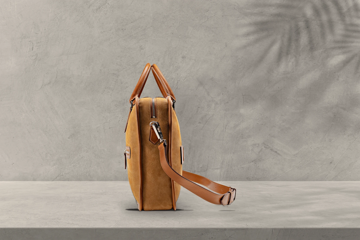 Bosphorus LeatherBriefcase - Nubuck Camel