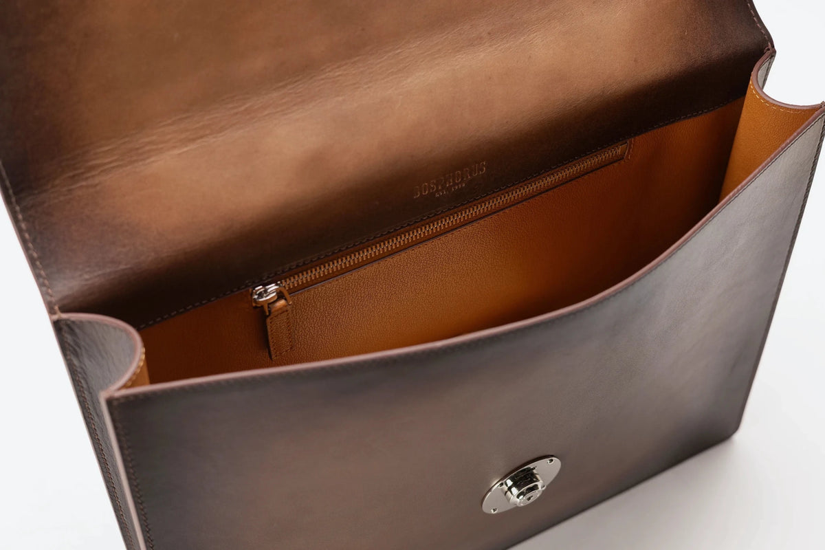 Bosphorus LeatherBriefcase - Patina Brown
