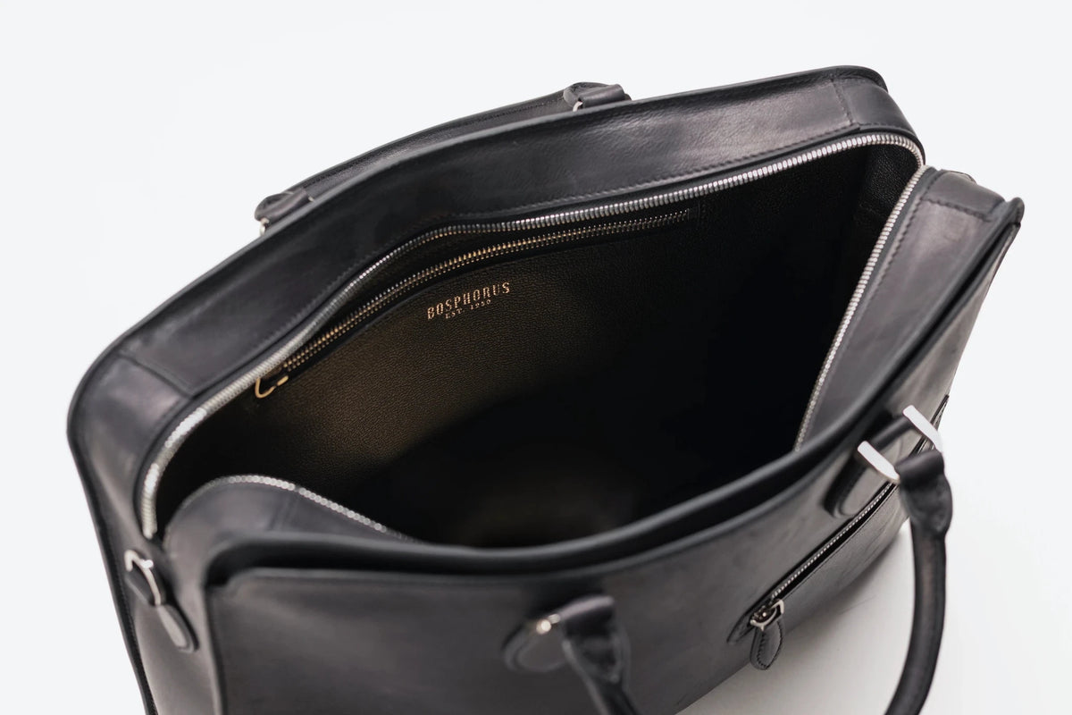 Bosphorus LeatherBriefcase - Silky Black
