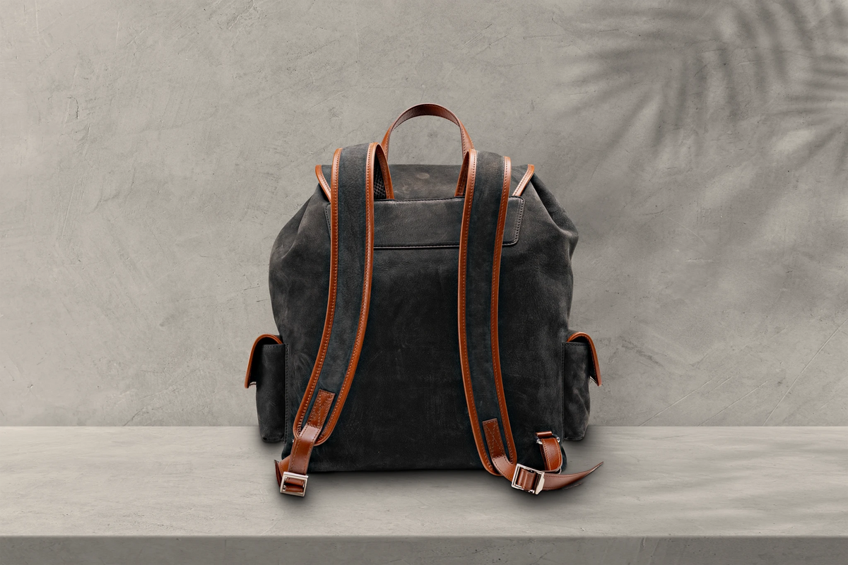 Bosphorus LeatherVoyager Backpack - Nubuck Black