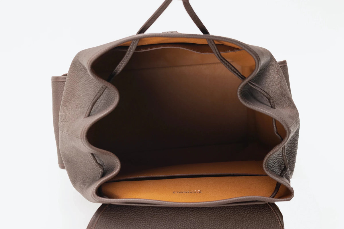Bosphorus LeatherVoyager Backpack - Togo Dark Brown