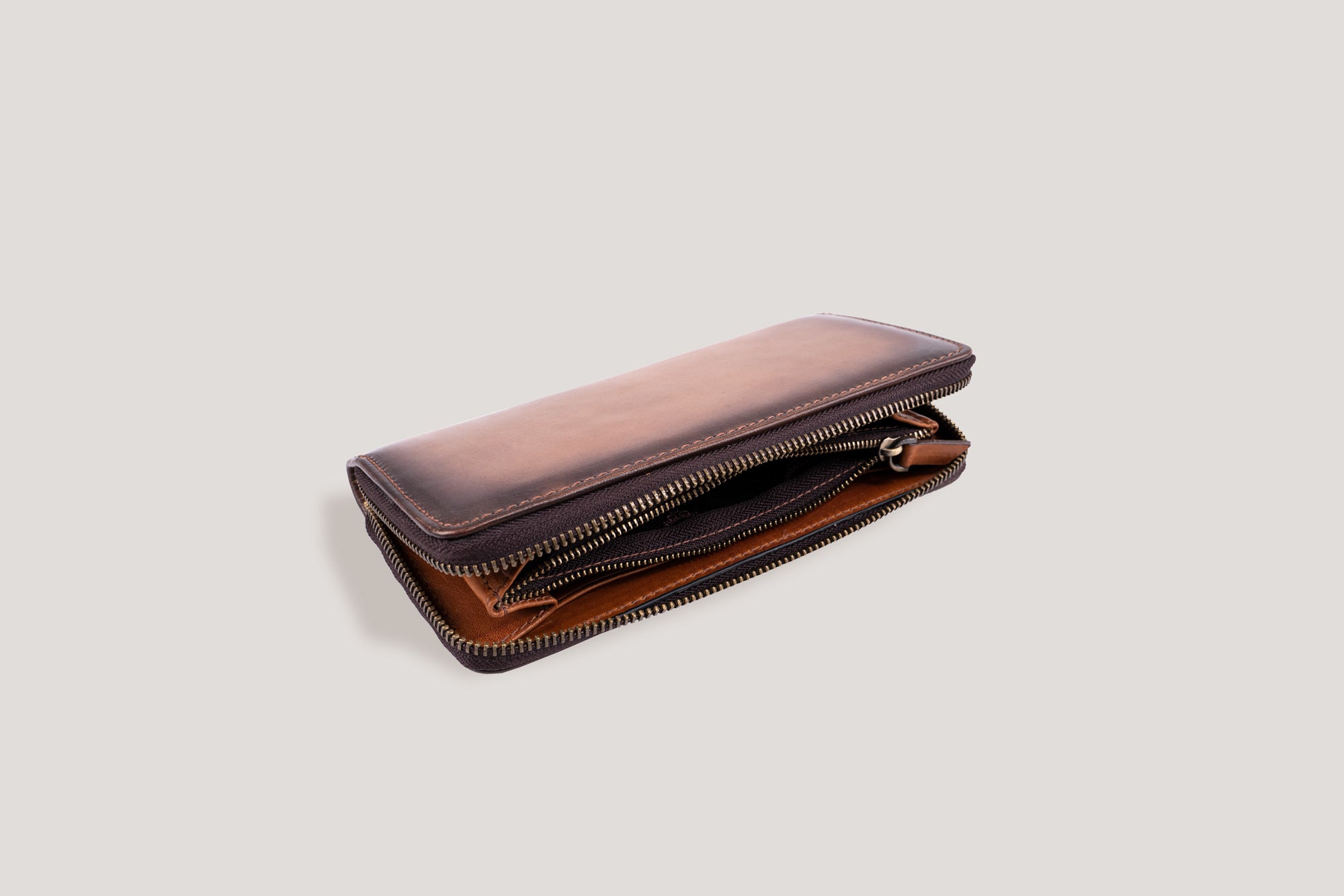 Long Zipper Wallet Patina Java
