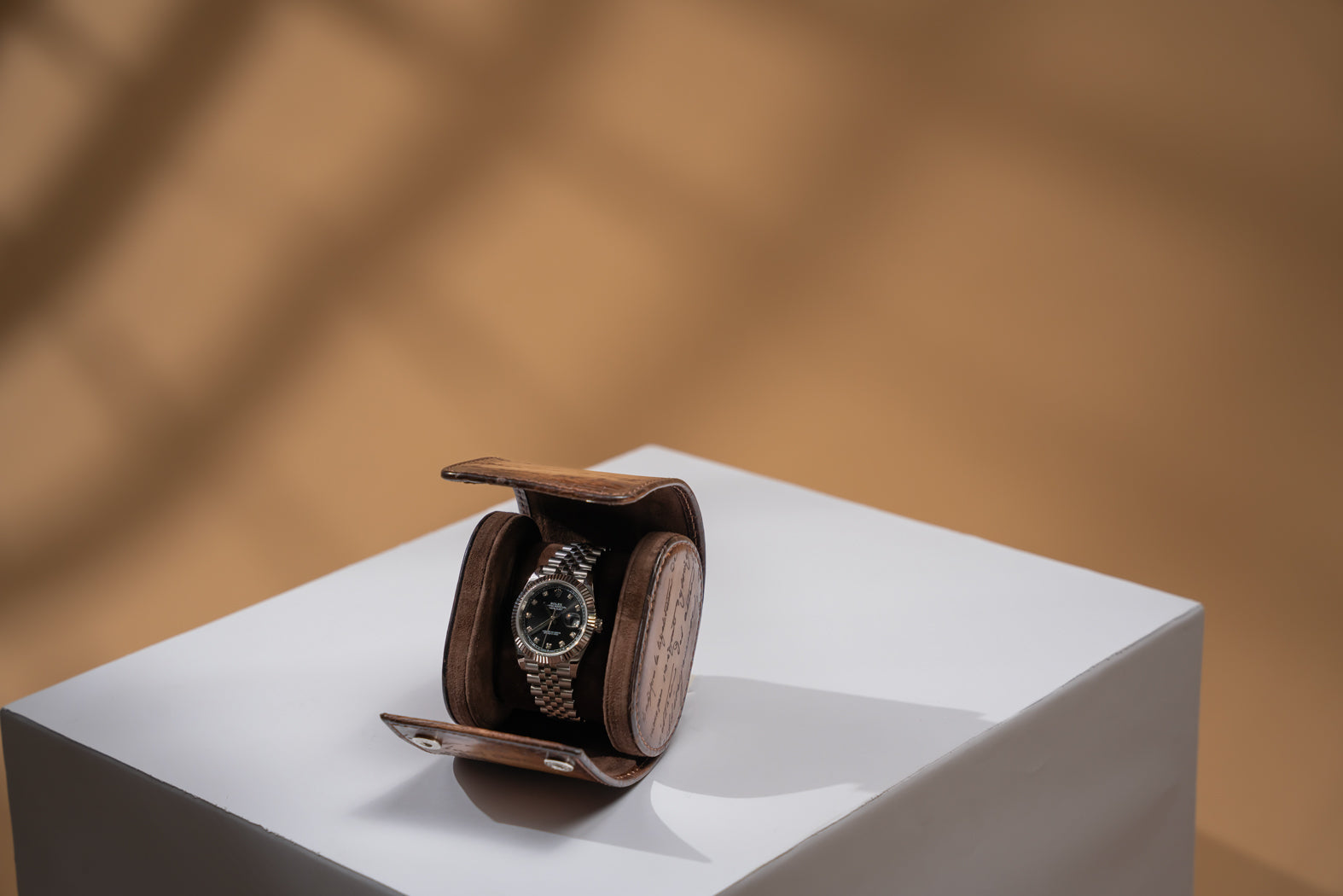 Galata Watch Roll - Parchment Patina Java Brown For 1 Watch