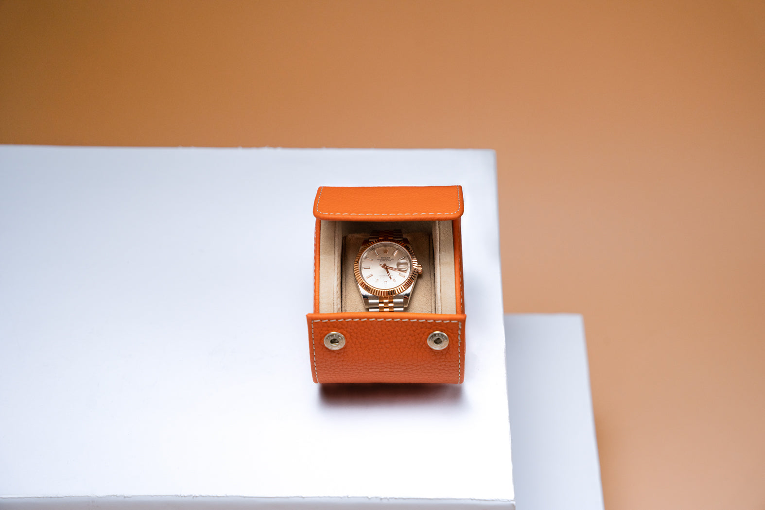 Galata Togo Orange Watch Roll for 3 Watches