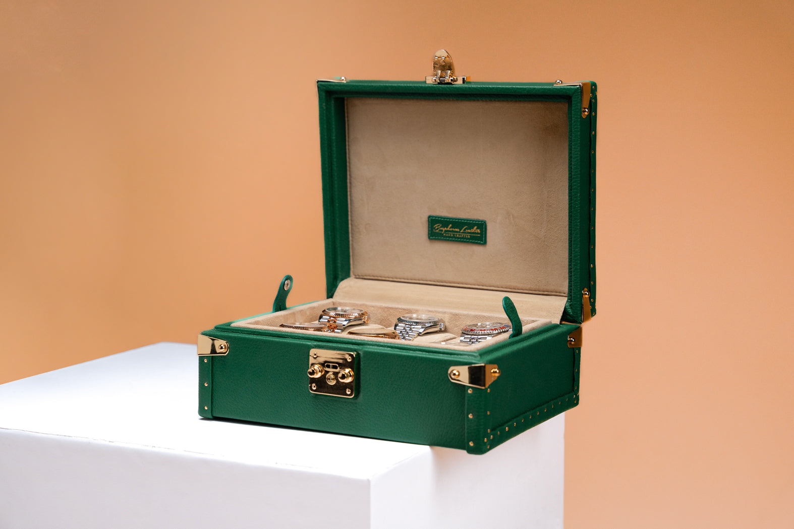 Petra Watch Case - Togo Christmas Green For 6 Watches
