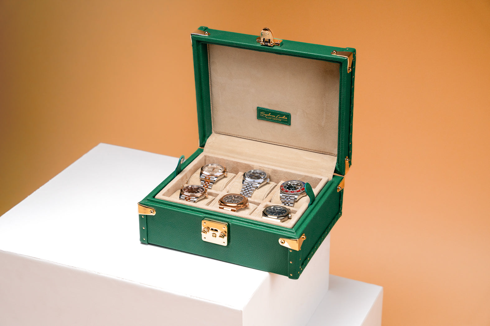 Petra Watch Case - Togo Christmas Green For 8 Watches
