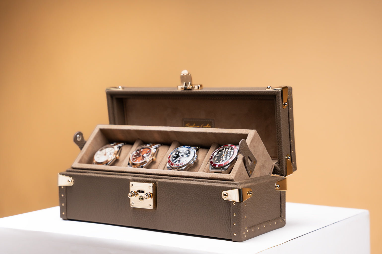 Petra Watch Case - Togo Beige For 4 Watches