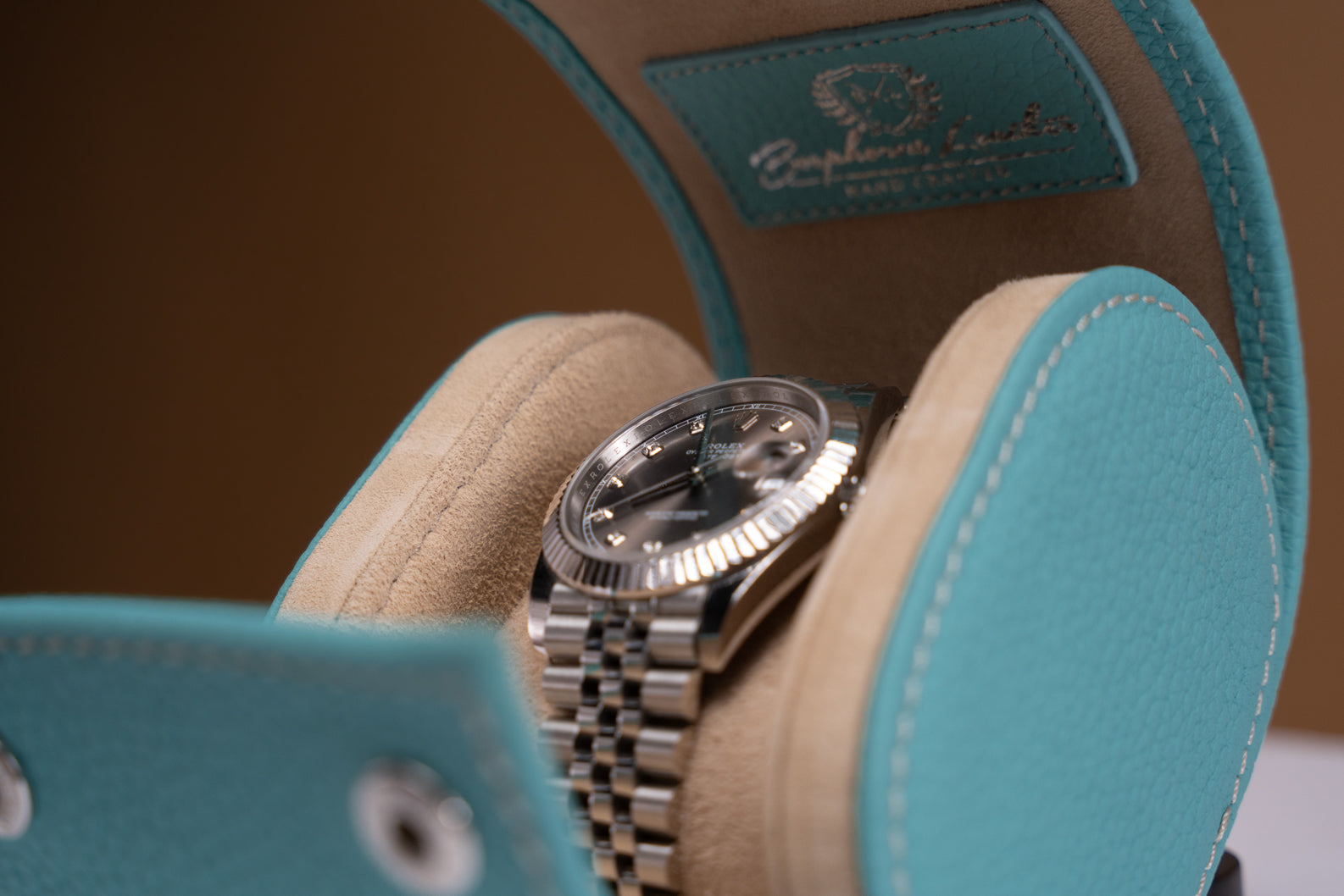 Galata Togo Tiffany Blue Watch Roll for 3 Watches