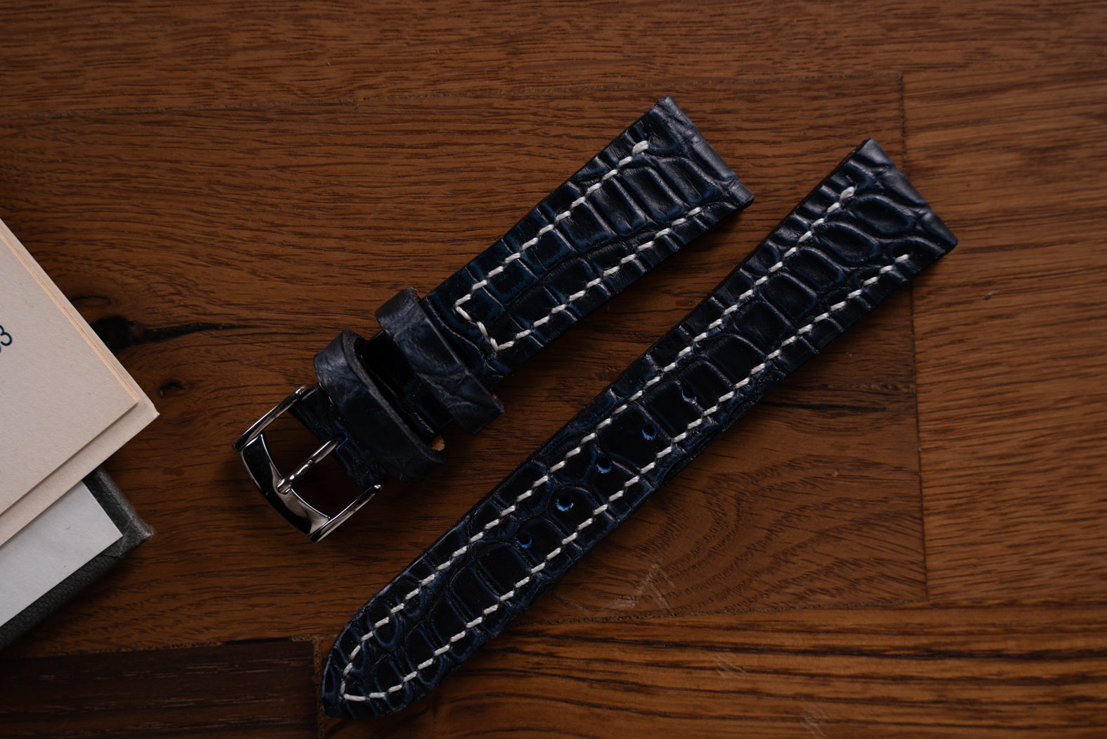 Alligator Watch Strap - Dark Blue 02 - In Stock!