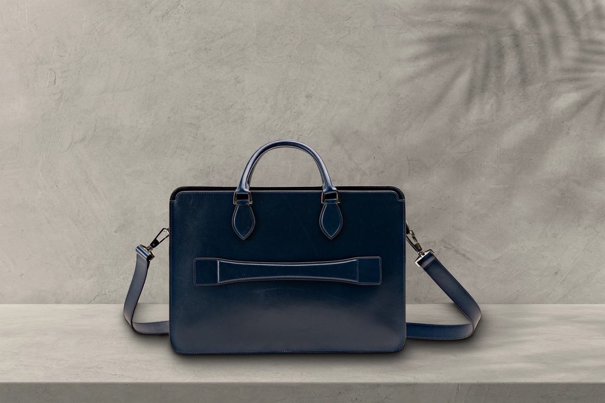 Bosphorus LeatherBriefcase - Box Calf Blue
