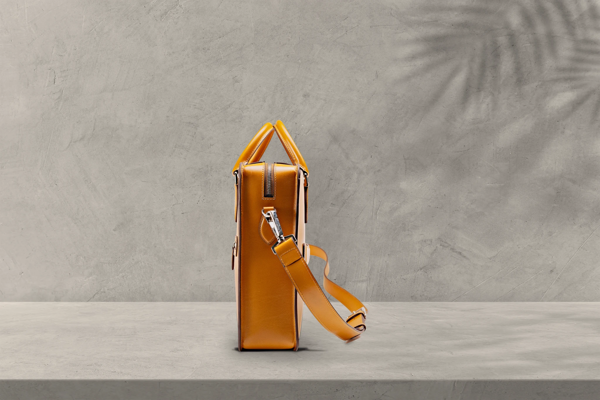 Bosphorus LeatherBriefcase - Box Calf Mustard