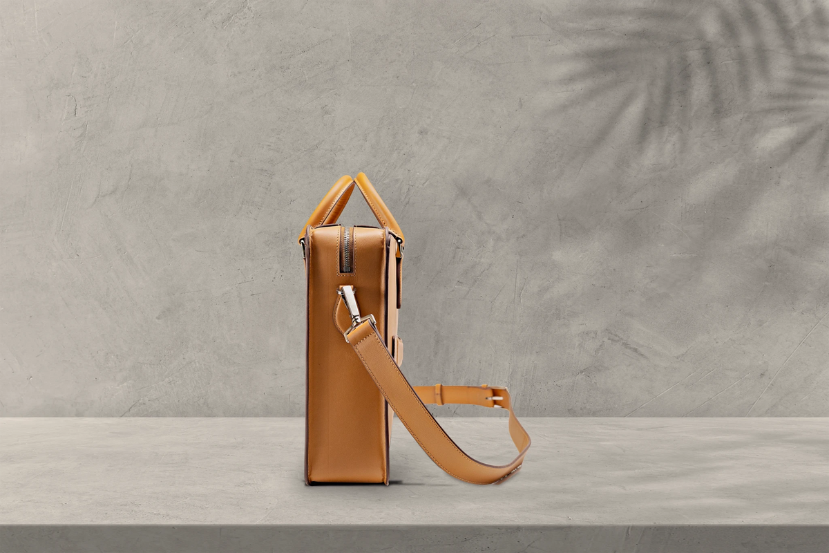 Bosphorus LeatherBriefcase - Box Calf Mustard