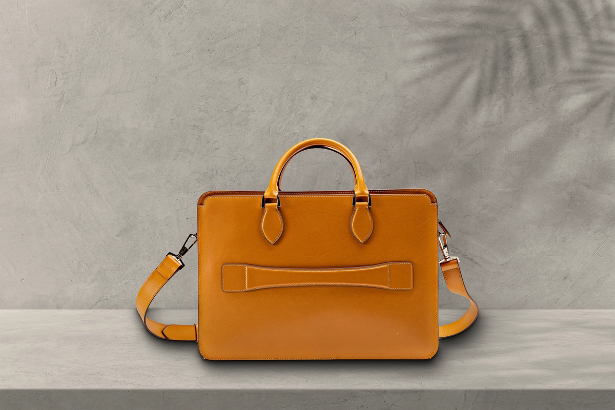 Bosphorus LeatherBriefcase - Box Calf Mustard