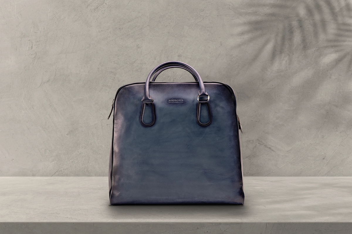 Bosphorus LeatherTote - Patina Blue