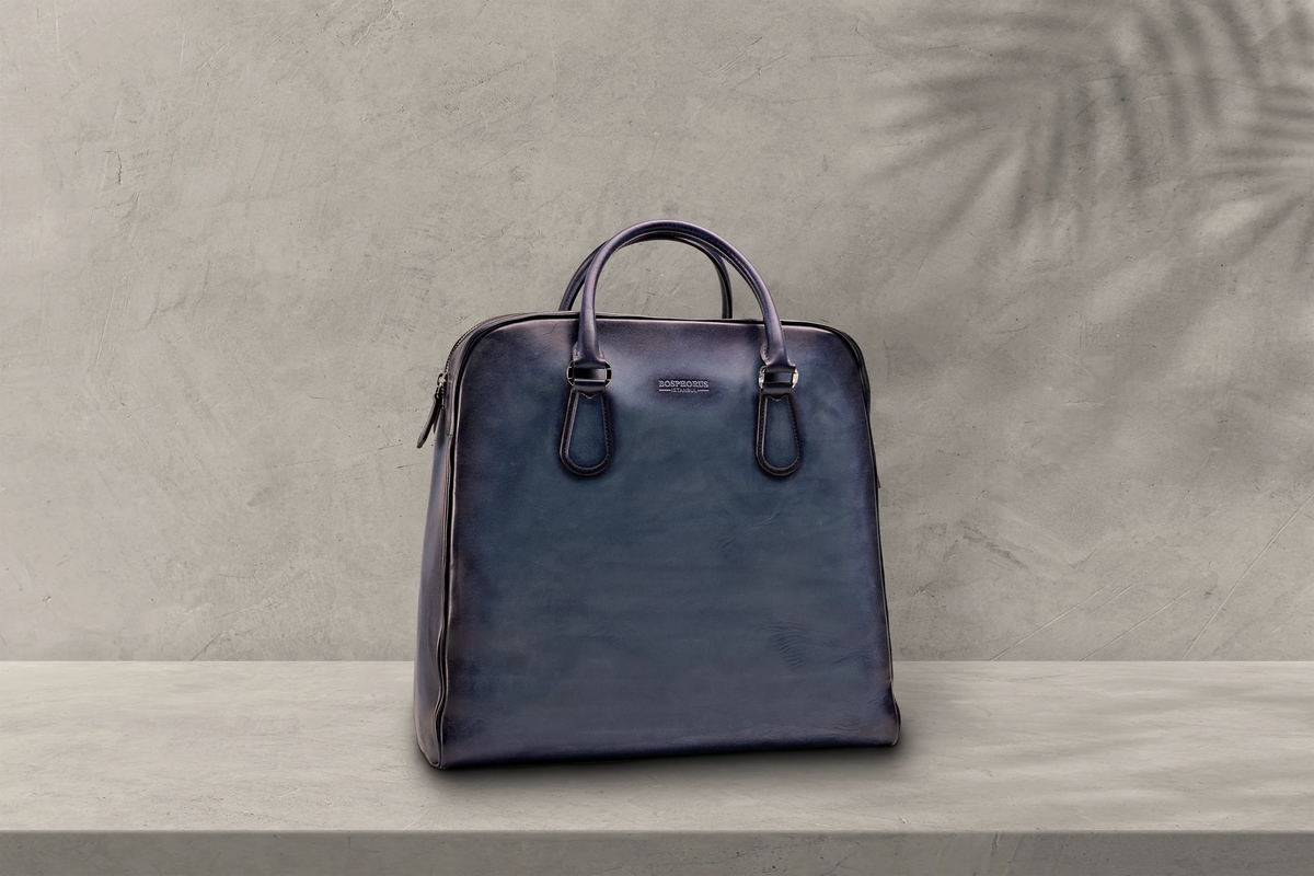 Bosphorus LeatherTote - Patina Blue