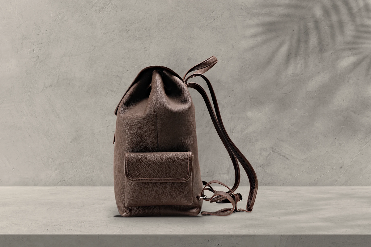 Bosphorus LeatherVoyager Backpack - Togo Dark Brown