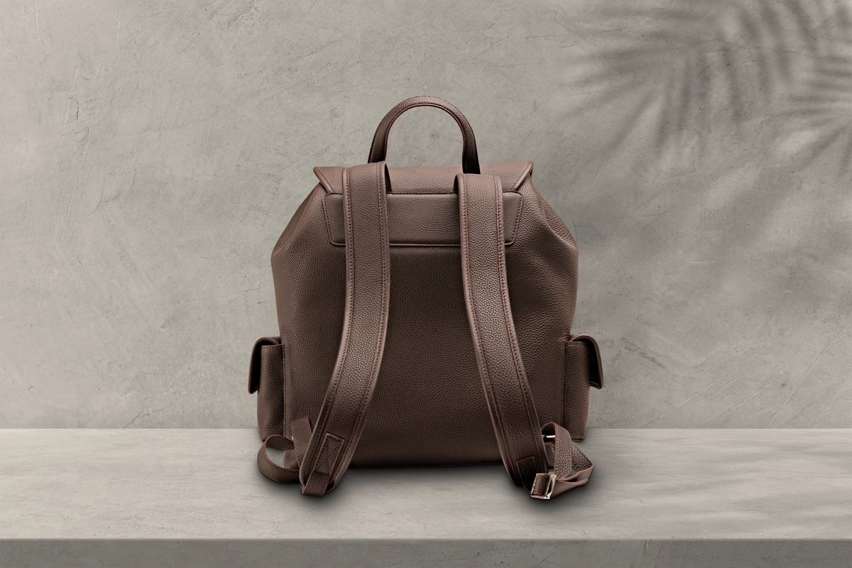 Bosphorus LeatherVoyager Backpack - Togo Dark Brown