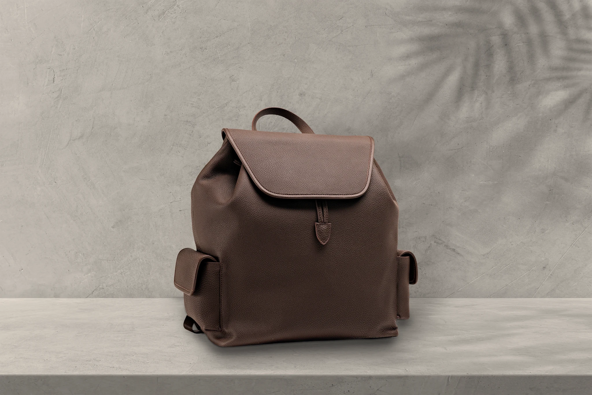 Bosphorus LeatherVoyager Backpack - Togo Dark Brown