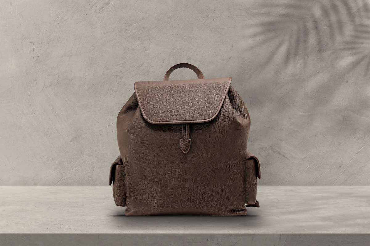 Bosphorus LeatherVoyager Backpack - Togo Dark Brown