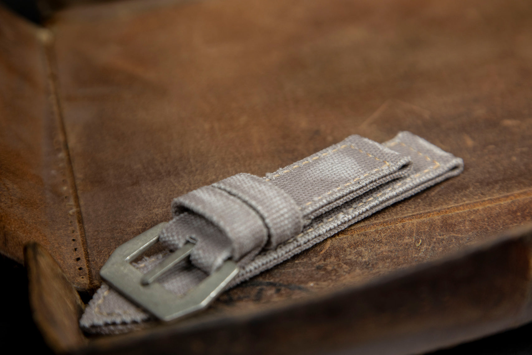Bosphorus Watch Strap - Rolled Canvas Taupe Grey