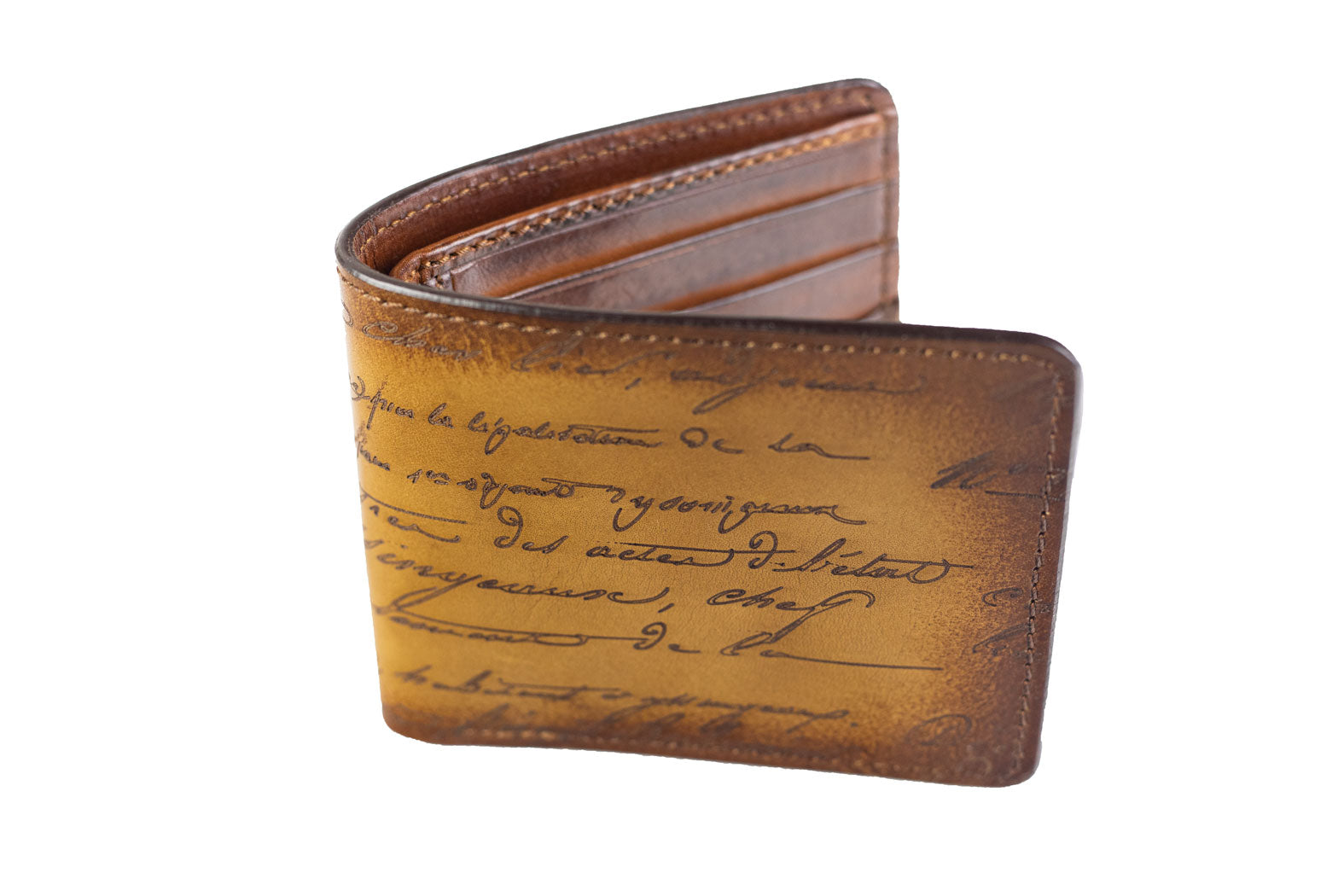 Leather Scripto Patina Honey Brown Wallet  - Medium
