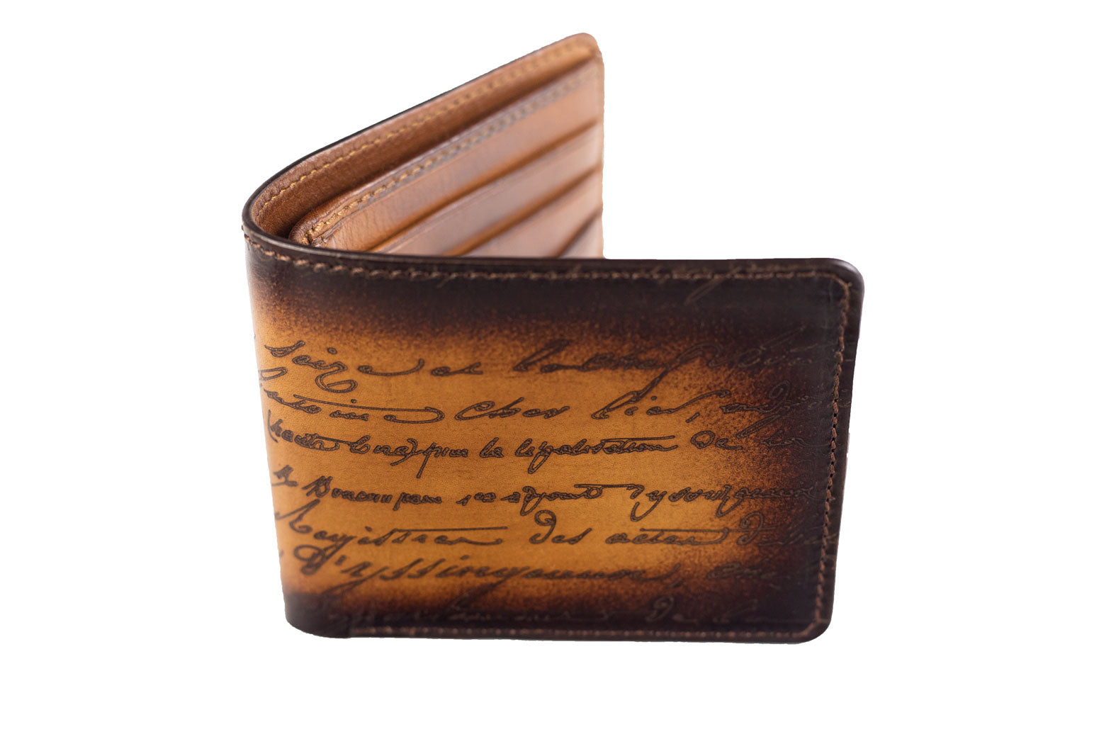 Leather Scripto Patina Light Tan Wallet  -Medium