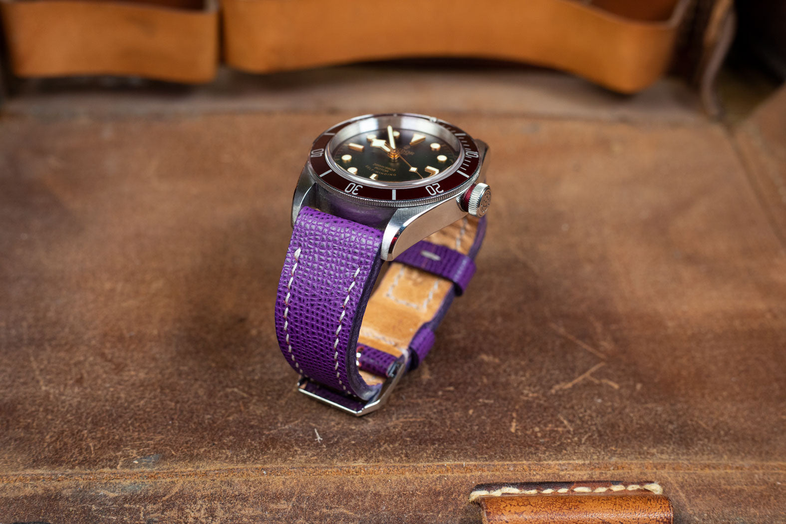 Bosphorus Watch Strap - Saffiano Purple