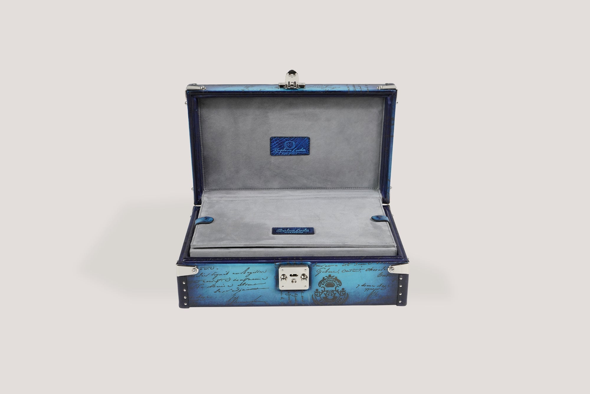 Petra Watch Case - Parchment Patina Sky Blue